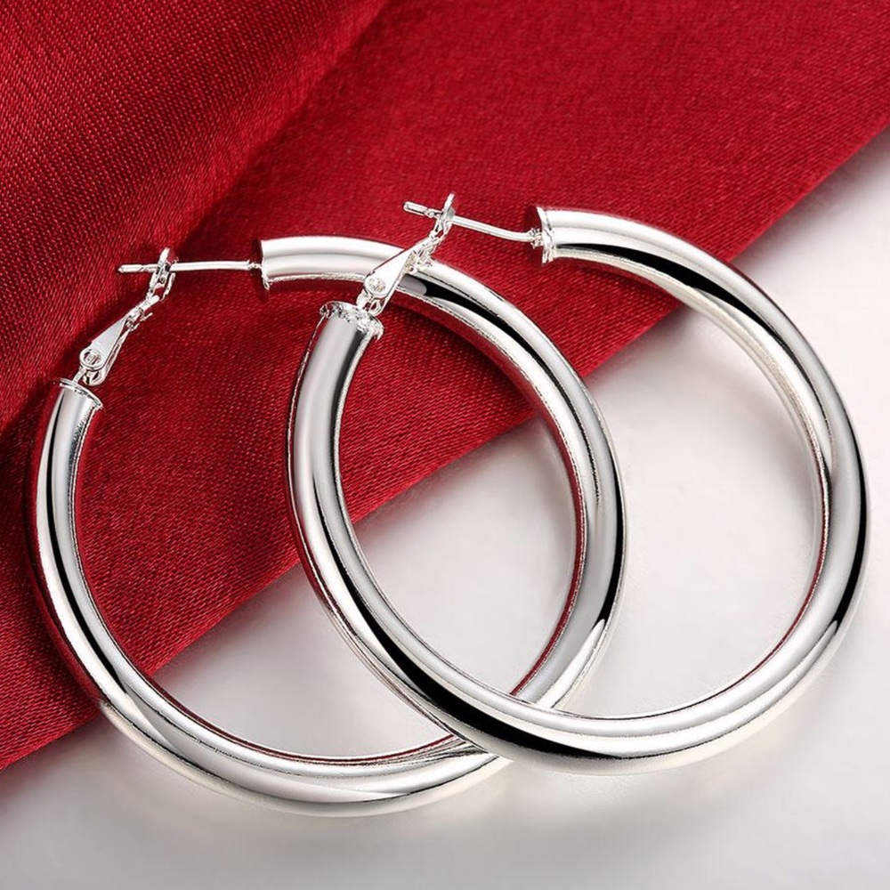 Silver hoop earrings
